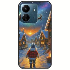 Santa Over The Village Xiaomi Redmi 13C Black TPU (Μαύρη Σιλικόνη)