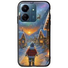 Santa Over The Village Xiaomi Redmi 13C Groove TPU (Tempered Glass και TPU)