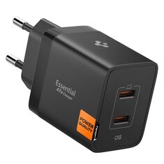 Spigen Essential Charger 47W 2-Port USB-C Black