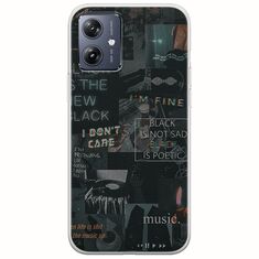 Aesthetic Black Motorola Moto G54 5G Flexible TPU (Διάφανη Σιλικόνη)