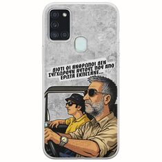 Θήκη Epic Quotes - Από Έρωτα Εκπέσανε Samsung Galaxy A21s Flexible TPU (Διάφανη Σιλικόνη)