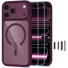 Θήκη Tech Protect MagOne MagSafe CC Dark Cherry Clear για iPhone 17 Pro και iPhone 18 Pro