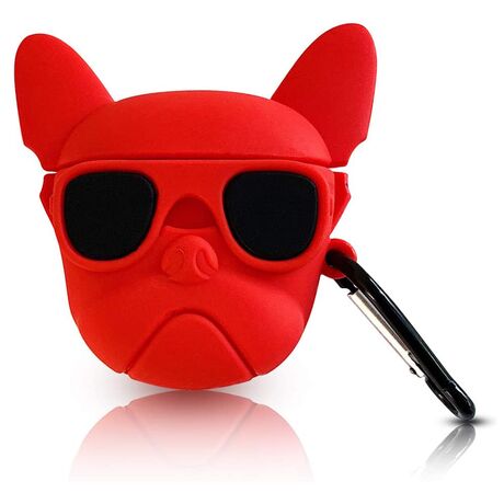 Θήκη Lykl AirPods 1 / 2 με σχέδιο κόκκινου μπουλντόγκ - προστασία και δυναμικό στυλ