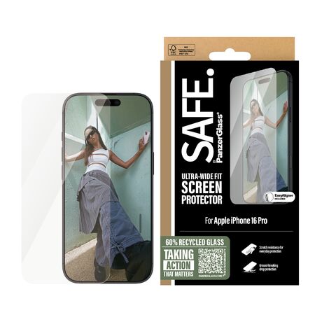 Προστατευτικό γυαλί Safe by PanzerGlass για iPhone 16 Pro – Πλήρης κάλυψη οθόνης και καμπύλων άκρων