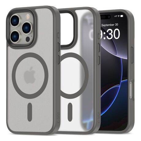 Θήκη Tech Protect Magmat - Matte Titanium για iPhone 16 Pro Max - Εμπρόσθια όψη, αναδεικνύοντας τον μοντέρνο σχεδιασμό.
