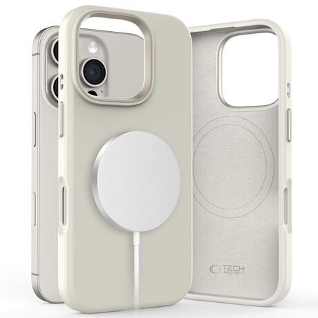 Θήκη Κινητού  Tech Protect iPhone 16 Pro Max Silicone Pure Magsafe - Cosmic Latte