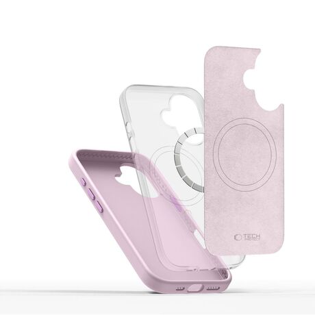 Θήκη Tech Protect iPhone 16 Silicone Pure Magsafe - Pink Pearl-1