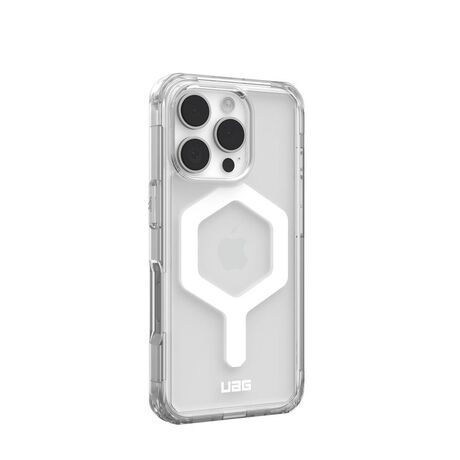 Πλάγια όψη της θήκης UAG Plyo MagSafe Ice/White, δείχνοντας τη λεπτή και ανθεκτική κατασκευή της.