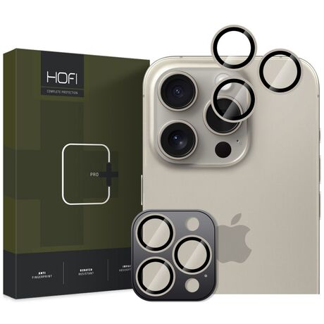 Hofi Pro+ Camera Camring Cover iPhone 16 Pro/16 Pro Max - μπροστινή όψη με τιτανίου φινίρισμα.