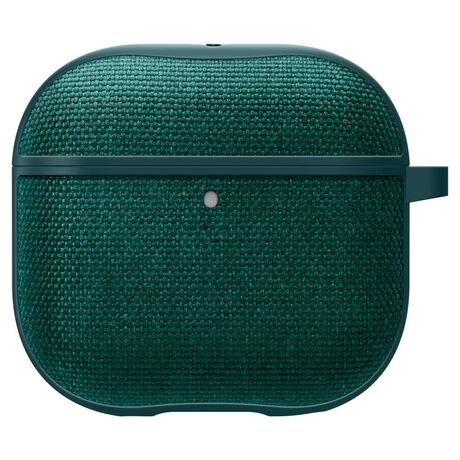 Λεπτομέρειες της Spigen Urban Fit AirPods 4 σε Midnight Green με γάντζο.
