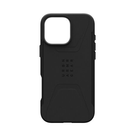 Πίσω όψη της θήκης UAG Civilian MagSafe Black με το κομψό μαύρο ματ φινίρισμα.