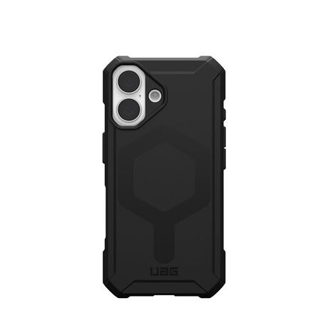 Πίσω όψη της θήκης UAG Essential Armor Magsafe Black, αναδεικνύοντας την αντιολισθητική υφή και την ανθεκτικότητα της.