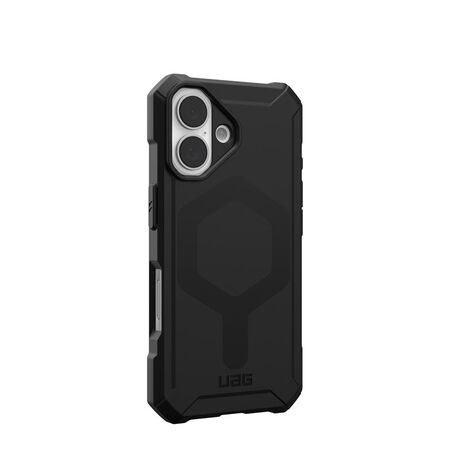 Πλάγια όψη της θήκης UAG Essential Armor Magsafe Black, με τα ανυψωμένα άκρα για προστασία οθόνης και κάμερας.