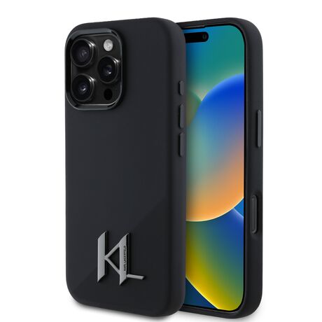Θήκη Karl Lagerfeld iPhone 16 Pro Max Shadow Metal Initial Logo - Μαύρη