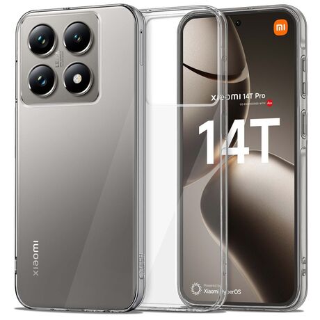 Θήκη Tech-Protect Xiaomi 14T Flexair Hybrid - Clear, μπροστινή όψη.