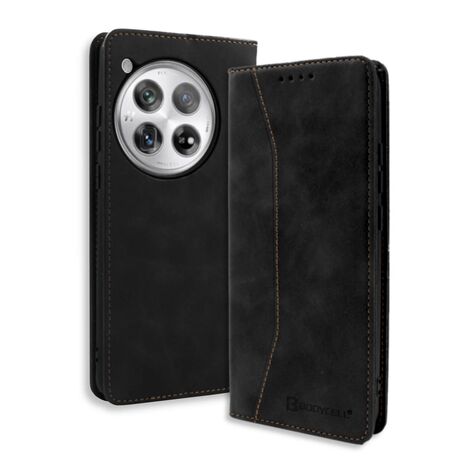 Κομψή μαύρη θήκη βιβλίο Bodycell PU Leather για OnePlus 12 5G