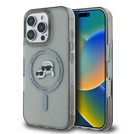 Μαύρη θήκη Karl Lagerfeld iPhone 16 Pro με σχέδιο Karl & Choupette