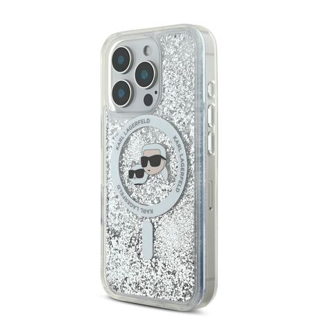 Πλάγια όψη θήκης Karl Lagerfeld Liquid Glitter για iPhone 16 Pro