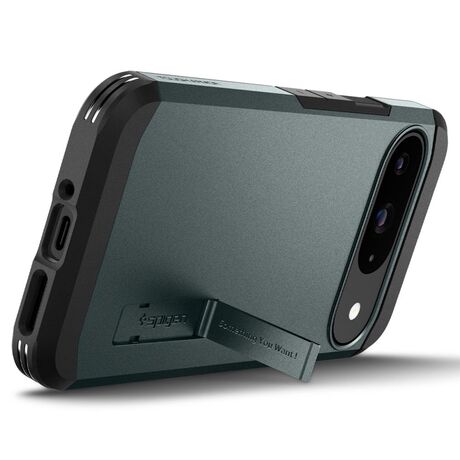 Θήκη Spigen Tough Armor για Google Pixel 9 / 9 Pro - Οπίσθια όψη με ενσωματωμένο stand.