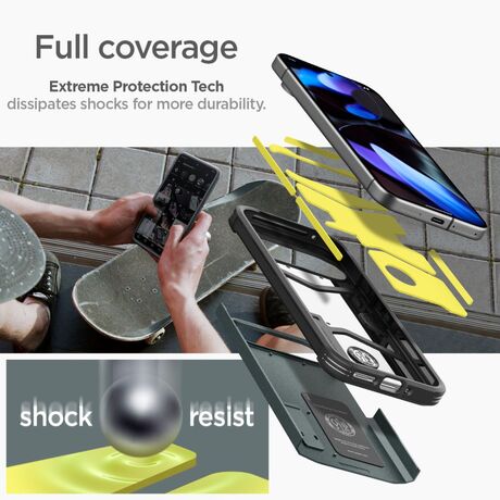 Λεπτομέρεια προστασίας Air Cushion στη θήκη Spigen Tough Armor για Google Pixel 9 / 9 Pro.