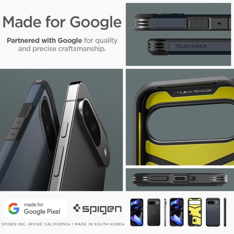 Θήκη Spigen Tough Armor μαύρη για Google Pixel 9 / 9 Pro - εργονομικός σχεδιασμός