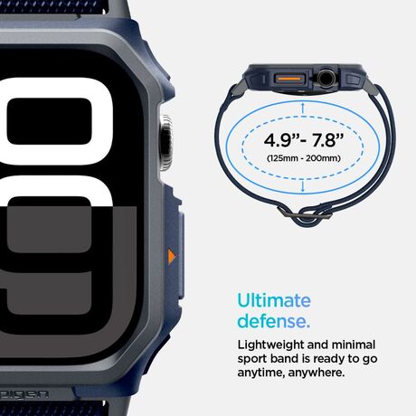 Το Apple Watch 10 (46mm) με τη θήκη Spigen Lite Fit Pro σε navy blue απόχρωση