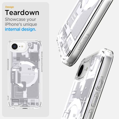 Θήκη Spigen Ultra Hybrid MagFit Zero One White για iPhone 16e - Εμπρόσθια όψη