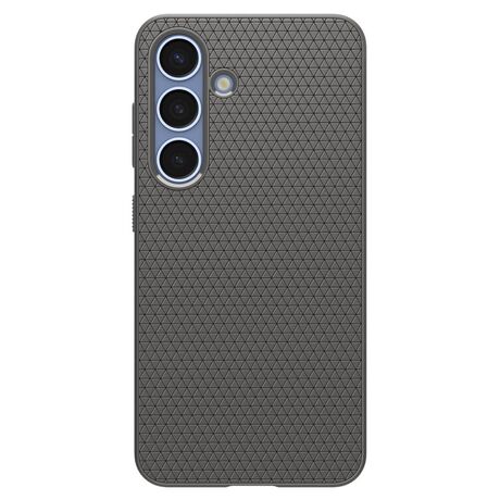 Ματ μαρμάρινη γκρι πλάτη της Spigen Liquid Air σε Samsung Galaxy S25+.