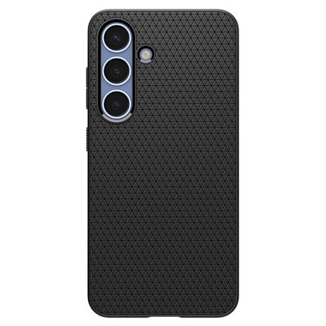 Ματ μαύρη θήκη Spigen Liquid Air που καλύπτει πλήρως το Samsung Galaxy S25+.