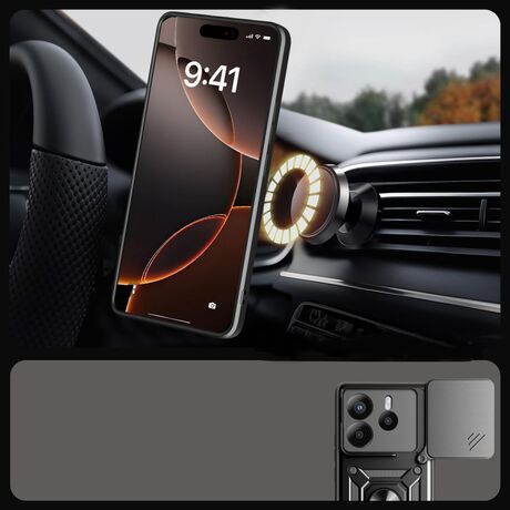 Μαύρη θήκη κινητού Camshield Pro Xiaomi Redmi Note 14 5G με ανυψωμένο πλαίσιο