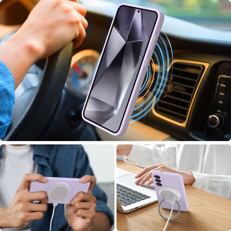 Συμβατή με ασύρματη φόρτιση Tech Protect θήκη Galaxy S25 5G Mauve