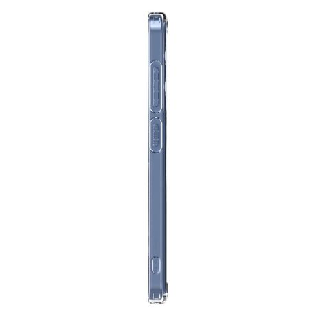 Samsung Galaxy S25 5G μέσα στη θήκη Spigen Ultra Hybrid MagSafe - Clear White – πλάγια όψη