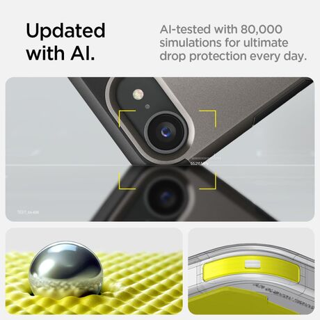 Προστασία κάμερας με τη θήκη Spigen Tough Armor MagSafe Gunmeta