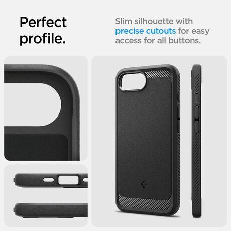 Προβολή θήκης Spigen Rugged Armor MagFit Matte Black σε iPhone 16e