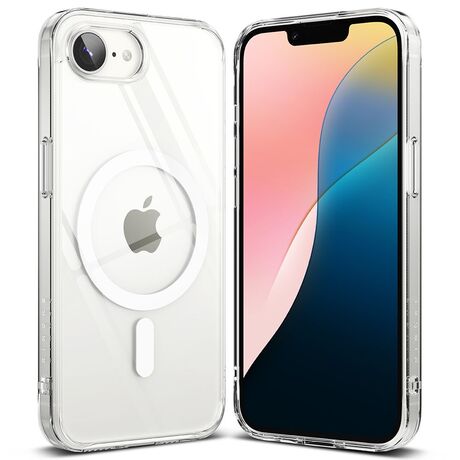ιάφανη θήκη Ringke Fusion Magnetic - Clear στο iPhone 16e με τέλεια εφαρμογή.Θήκη Ringke Fusion Magnetic - Clear με MagSafe υποστήριξη και minimal design.