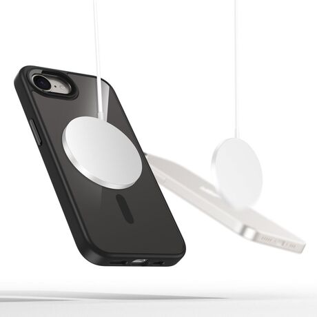 Διάφανη MagSafe θήκη iPhone 16e Clear/Black, συμβατή με ασύρματη φόρτιση