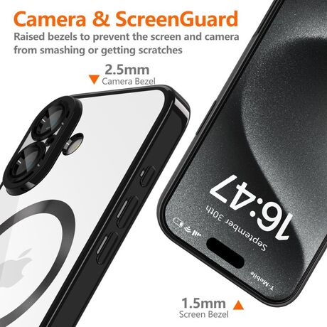 Γυαλιστερή
μαύρη θήκη iPhone 16e με MagSafe υποστήριξη