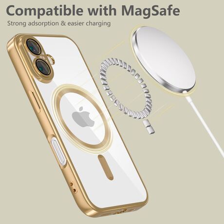 Θήκη MagSafe iPhone 16e Shinny Gold συμβατή με ασύρματη φόρτιση