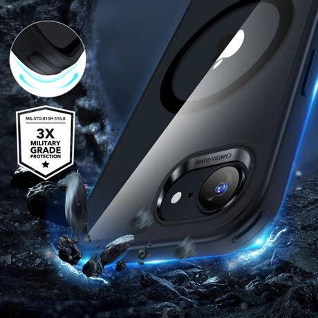 Εικόνα της θήκης ESR Classic Hybrid HaloLock τοποθετημένης σε iPhone 16e, δείχνοντας την ακριβή εφαρμογή
