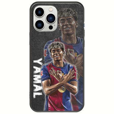 Football Stars - Lamine Yamal iPhone 14 Pro Black TPU (Μαύρη Σιλικόνη)