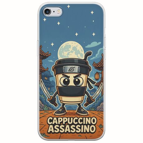 Brainrot - Cappuccino Assasino iPhone 6/6s Flexible TPU (Διάφανη Σιλικόνη)