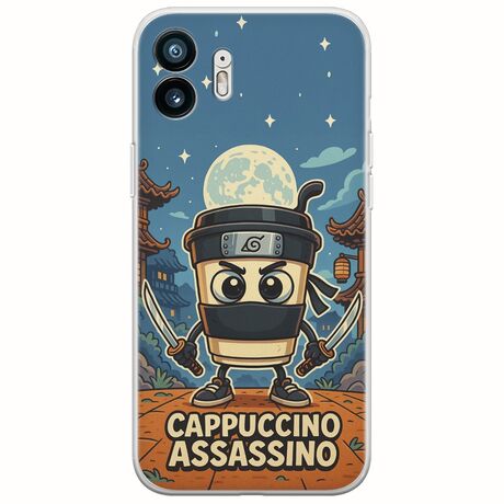Brainrot - Cappuccino Assasino Nothing Phone (2) Flexible TPU (Διάφανη Σιλικόνη)