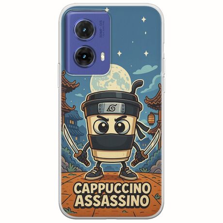 Brainrot - Cappuccino Assasino Motorola Moto G85 5G Flexible TPU (Διάφανη Σιλικόνη)