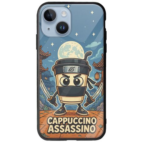 Brainrot - Cappuccino Assasino iPhone 15 Groove TPU (Tempered Glass και TPU)