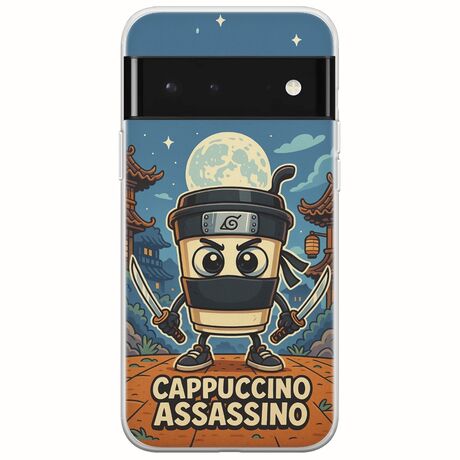 Brainrot - Cappuccino Assasino Google Pixel 6 Pro 5G Flexible TPU (Διάφανη Σιλικόνη)