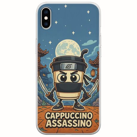 Brainrot - Cappuccino Assasino iPhone XS Max Flexible TPU (Διάφανη Σιλικόνη)