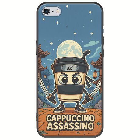 Brainrot - Cappuccino Assasino iPhone 6 Plus / iPhone 6s Plus Black TPU (Μαύρη Σιλικόνη)