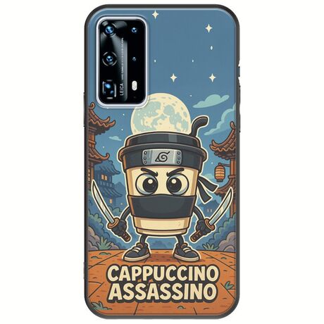 Brainrot - Cappuccino Assasino Huawei P40 Black TPU (Μαύρη Σιλικόνη)