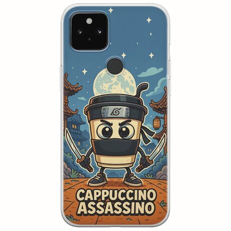 Brainrot - Cappuccino Assasino Google Pixel 5a 5G Flexible TPU (Διάφανη Σιλικόνη)