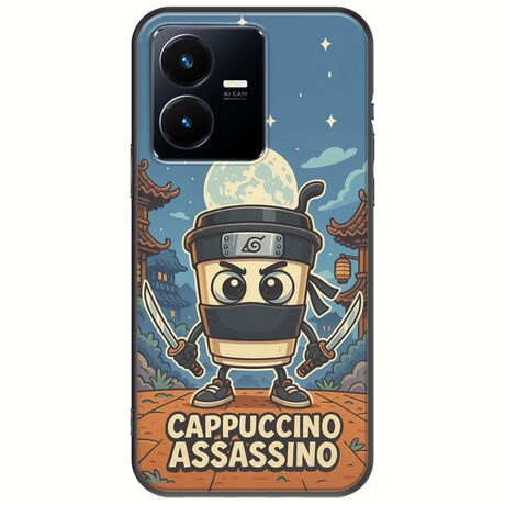 Brainrot - Cappuccino Assasino Vivo Y22s Black TPU (Μαύρη Σιλικόνη)